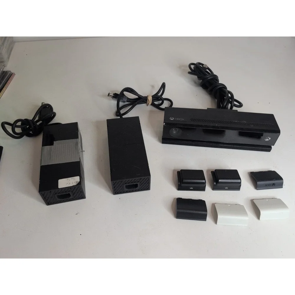 Mixed Lot Of Xbox One Parts Kinect Camera Power Cords Batteries Covers